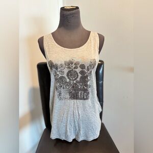 Haute Hippie Gray Floral Tank Top